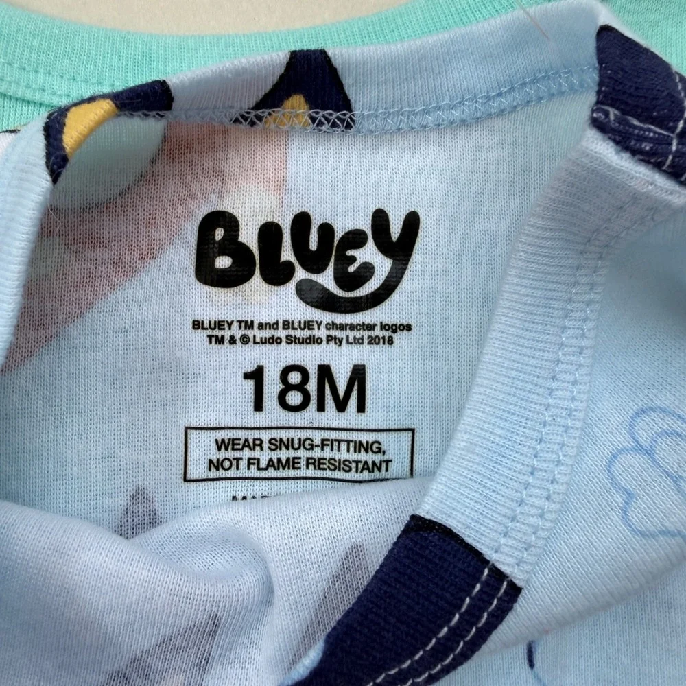 Bluey Bingo Pajama Tops 2-Pack Kids 18M Blue Mint Long Sleeve Cotton QF161KLLTG